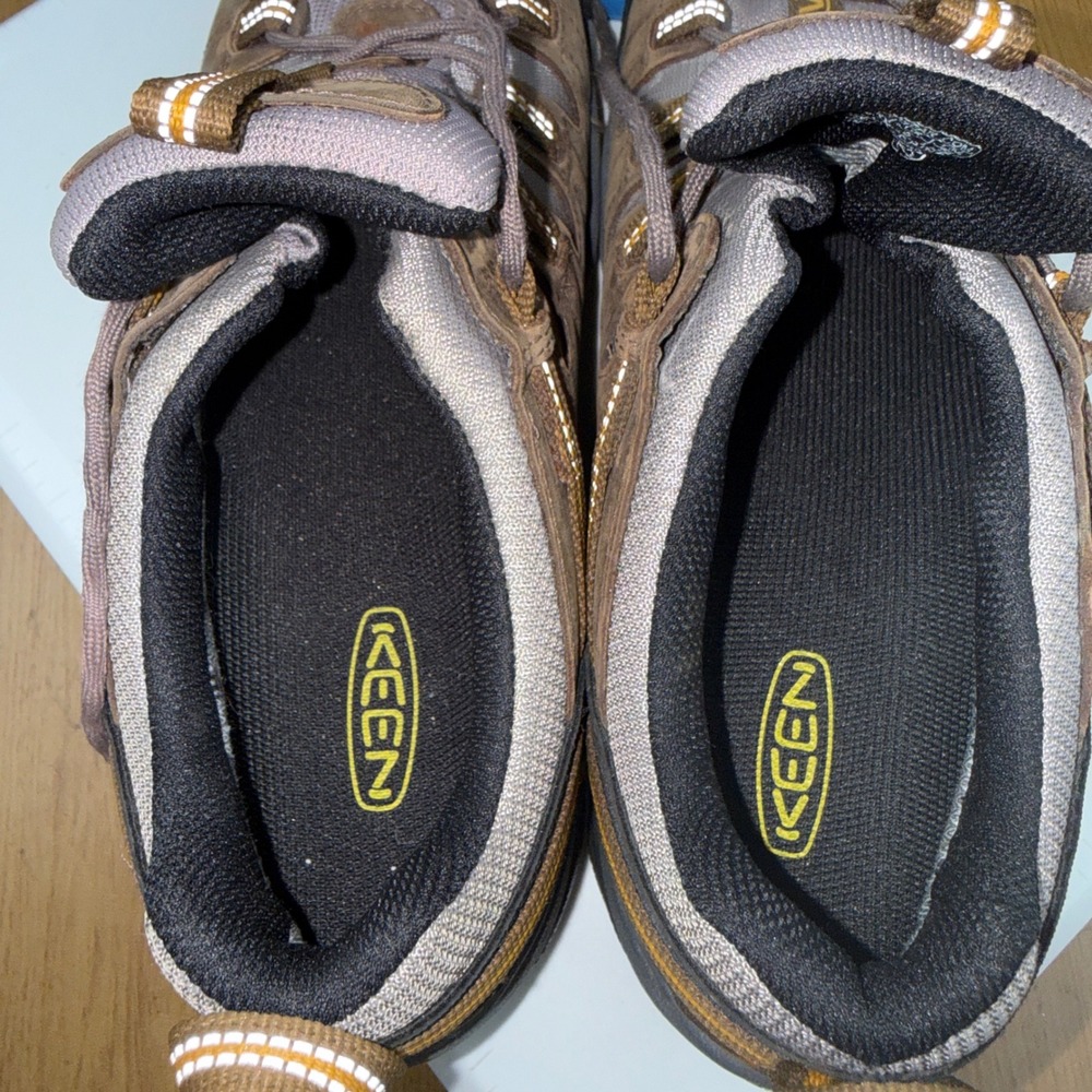 Keen Targhee II Waterproof Hiking Shoes Mens 10 Brown Leather Low Top Trail 0708 - Picture 14 of 16